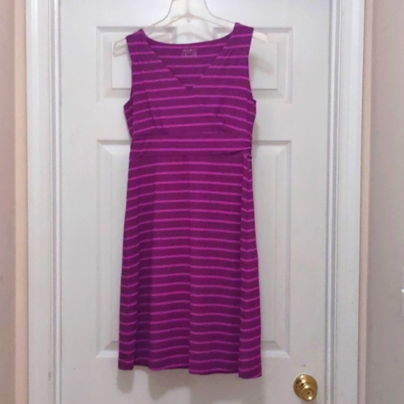 Eddie Bauer Dresses & Skirts - Eddie Bauer Purple Stripped  Sleeveless Dress Size S